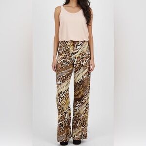 Stylish Leopard Print‎ Wide-Leg Pants Jumpsuit Romper